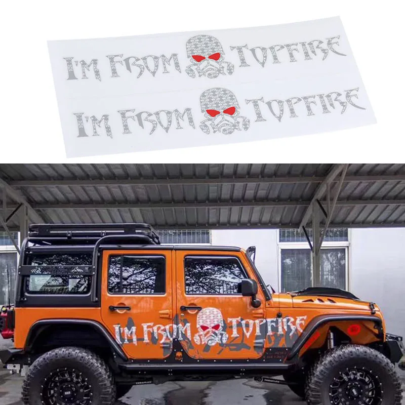 RC Car Stickers TOPFIRE Logo Decals Tail Rear Side For 1/10 JEEP Wrangler RC4WD Crawler Off-Road Vehicle Modified Body Sticker