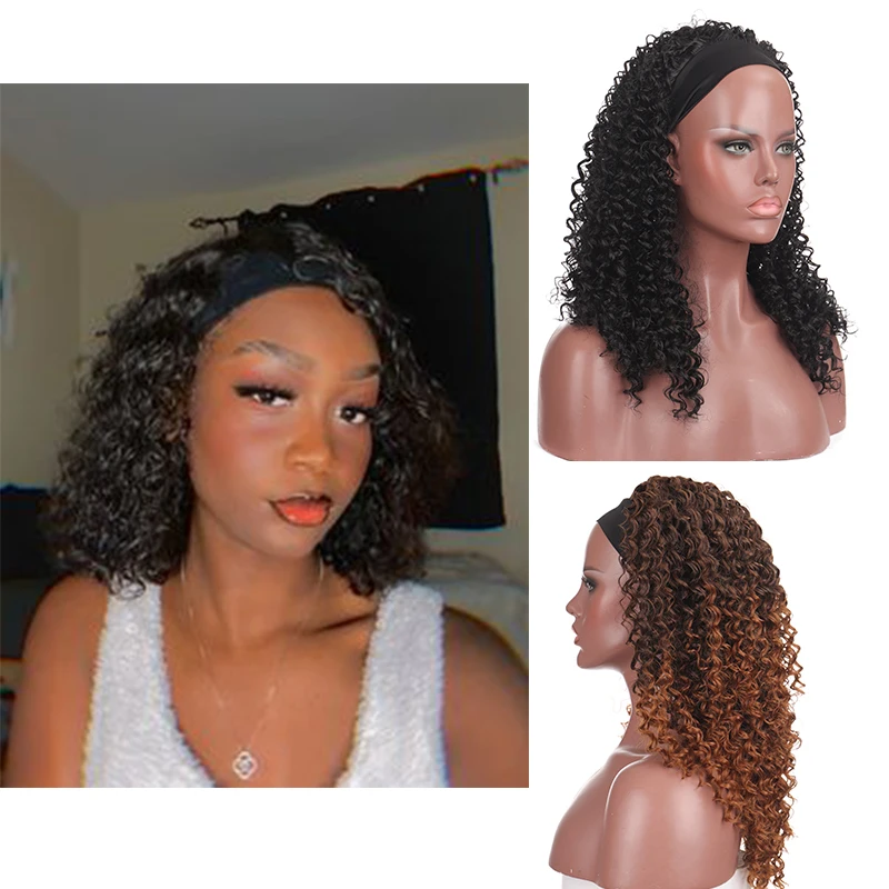 

20-дюймовый термостойкий синтетический черный женский парик xnработы с кудрявыми волосами в африканском стиле