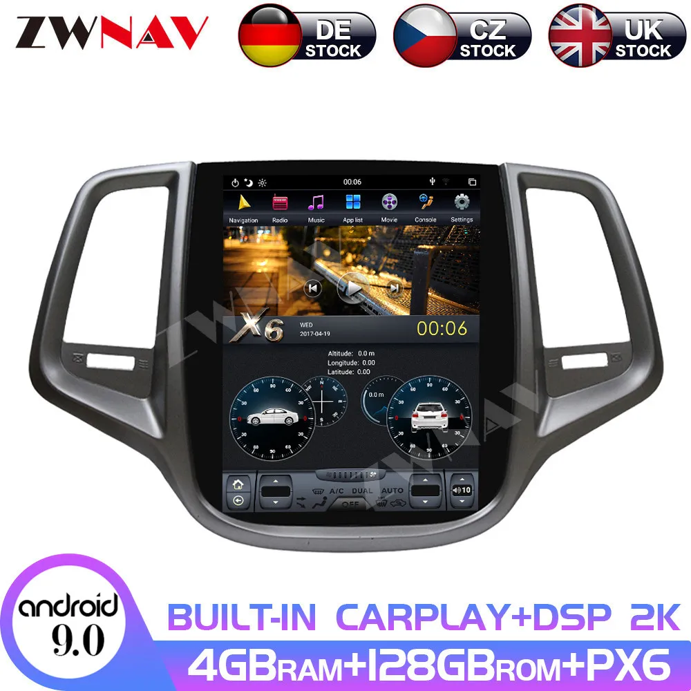 Tesla Style Andriod 9 128GB Carplay Car GPS Navigation For Changan EADO 2012-2015 Auto Radio Head Unit Multimedia Player HD DSP