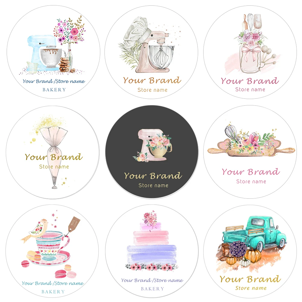 Custom Baking Stickers Customize Bakery Name Labels DIY Gift Box Decoration Sticke Wedding Birthday Party Baby Shower Decor