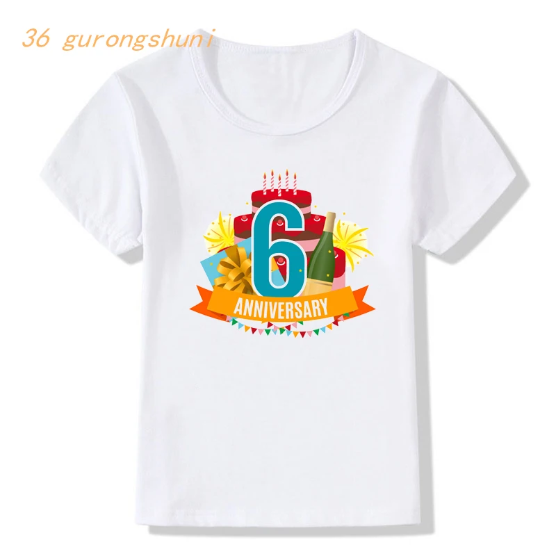 

Kids T Shirt for Boys Happy Birthday Kid Girls Clothes Tshirt Girl Number 3 4 5 6 7 8 9 Anniversaty Graphic Tee Children T-shirt