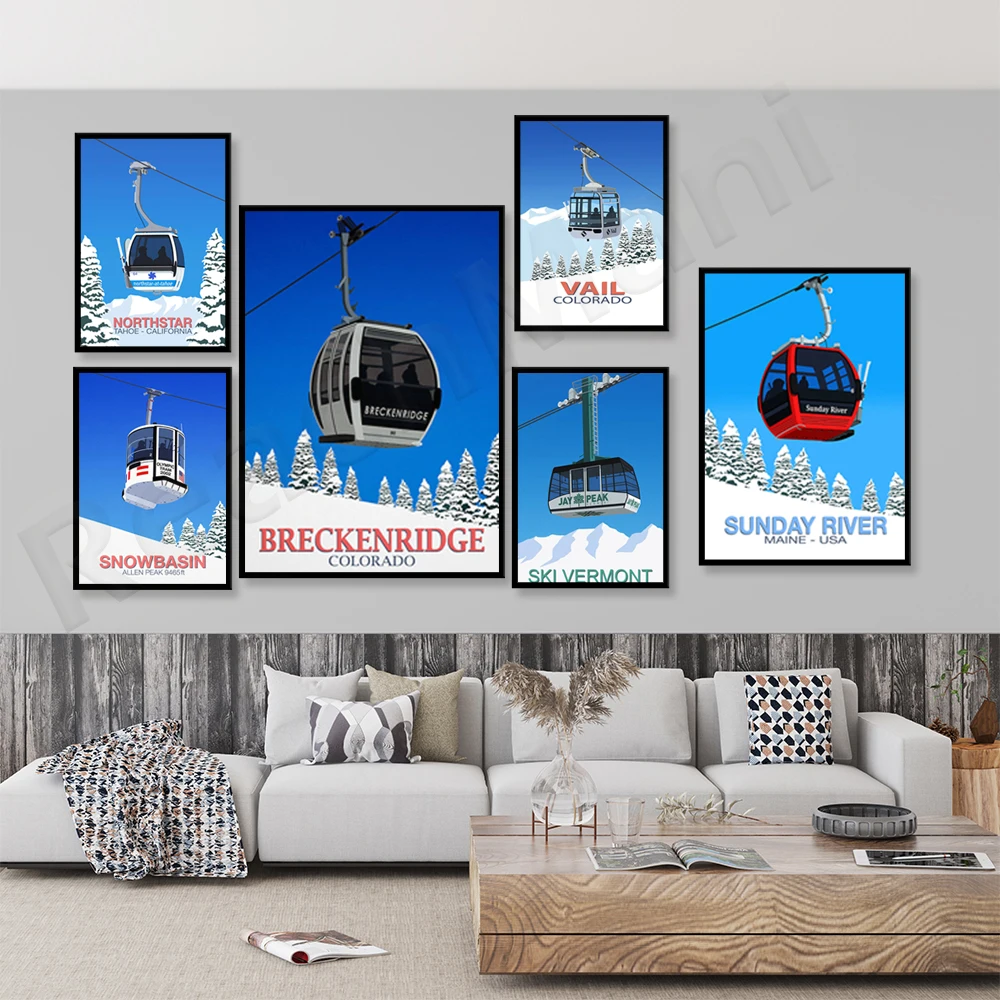 Mount Allen Snow Basin, Jay Peak, Breckenridge, Killington, Park City, Magic Mountain Print, Heavenly Ski Resort Poster