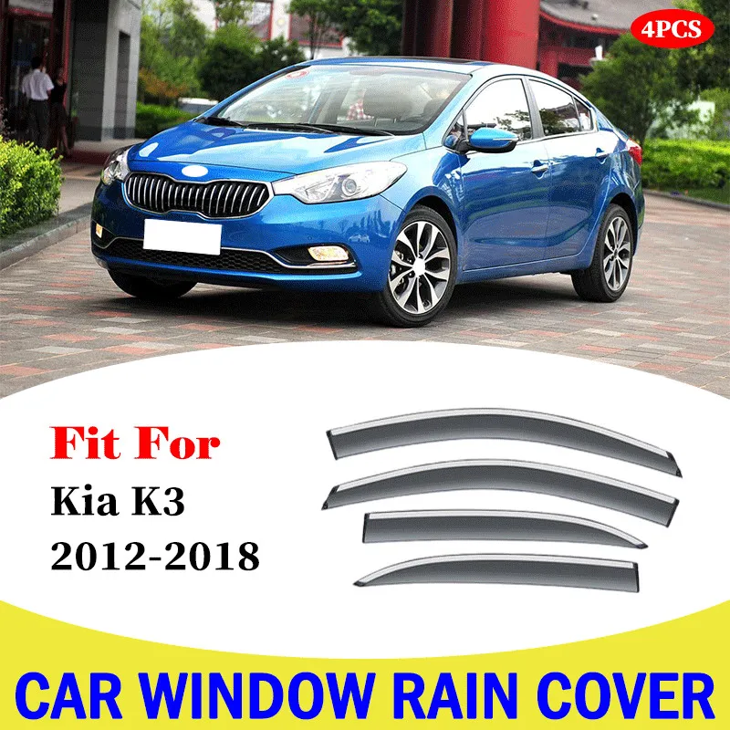 Car Styling Awnings Shelters Window Visors Rain Sun Rain Guard Shield Eyebrow Cover For Kia K3 2012-2018 Car Accessories