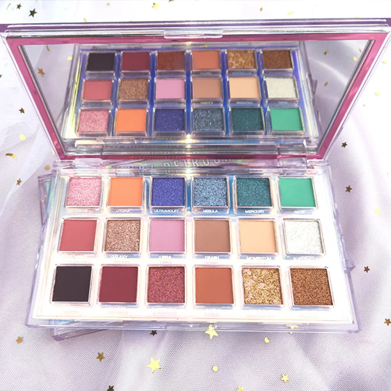 Palette de fards à barrage imperméables, plaque de 18 couleurs, paillettes, perle, maquillage au mercure, pas de vertige, cosmétique