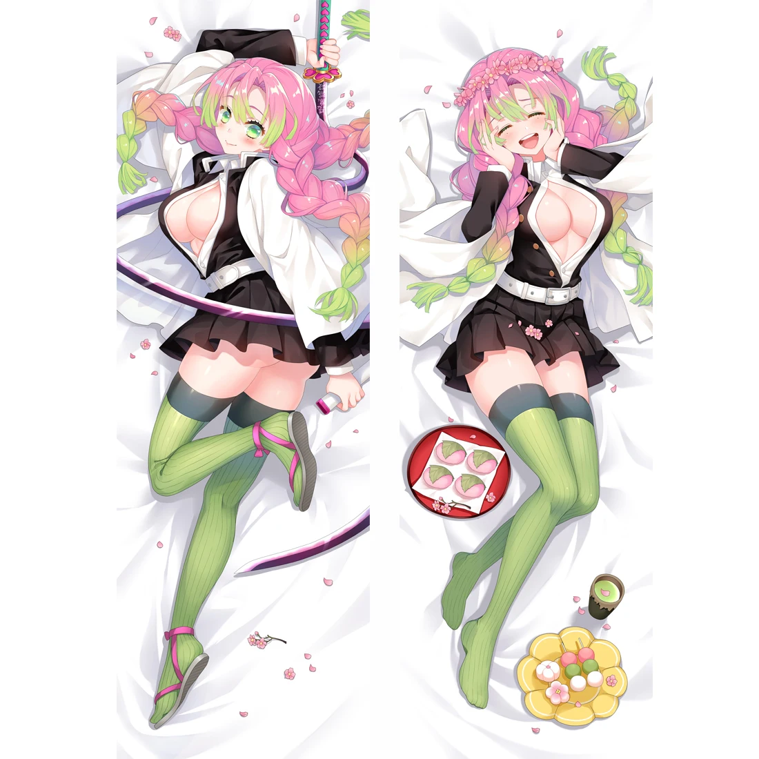 Mxdfafa Anime Dakimakura Cover Demon Slayer Kanroji Mitsuri Hugging Body Pillow Case Anime Cosplay kawaii Pillow Cover