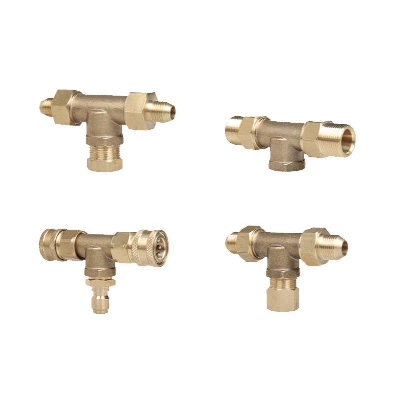 

80/55/580 high pressure washing machine outlet high pressure pipe 1 point 2 full copper tee connector 3/8 live connection quick