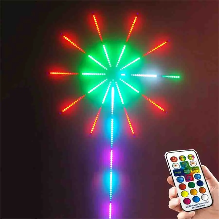 USB Powered Led Firework Lights With Remote RGB Christmas Starburst Fairy Garland Light Cool Festival Holiday Party Decoration