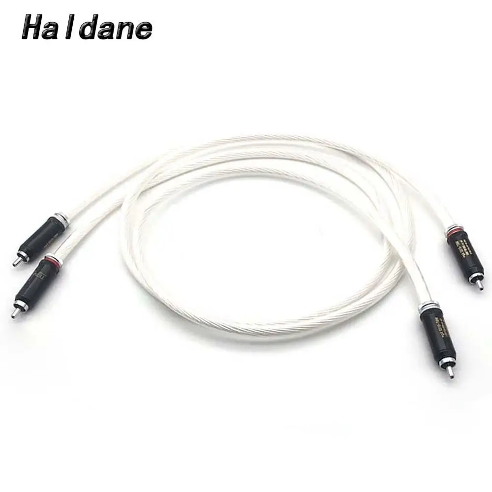 

Haldane HIFI 7N OCC Copper Silver Plated 2RCA to 2RCA Cable RCA plug to RCA Male Audio Cable for Amplifier CD DVD player