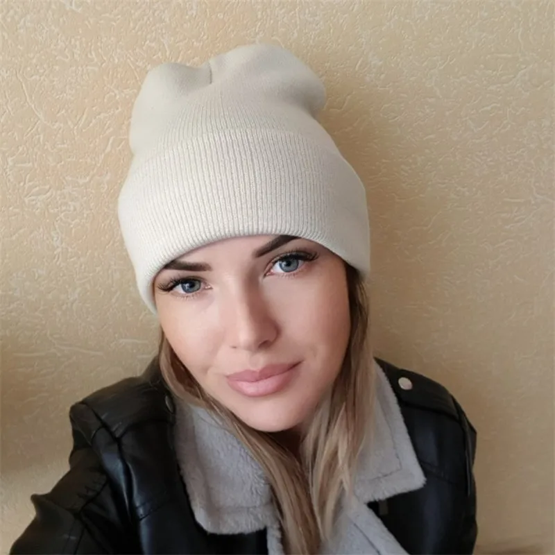 Neue Winter Gestrickte Hut für Jungen Mädchen Frauen Männer Unisex Warme Outdoor Herbst Häkeln Kinder Mützen Einfarbig Baby Mütze – Detail 6