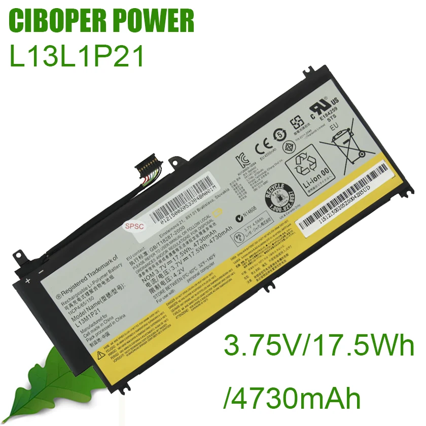 

CP Genuine Tablet Battery AKKU L13L1P21 3.75V/17.5Wh /4730mAh For Miix 2 8 Inch Tablet PC L13M1P21