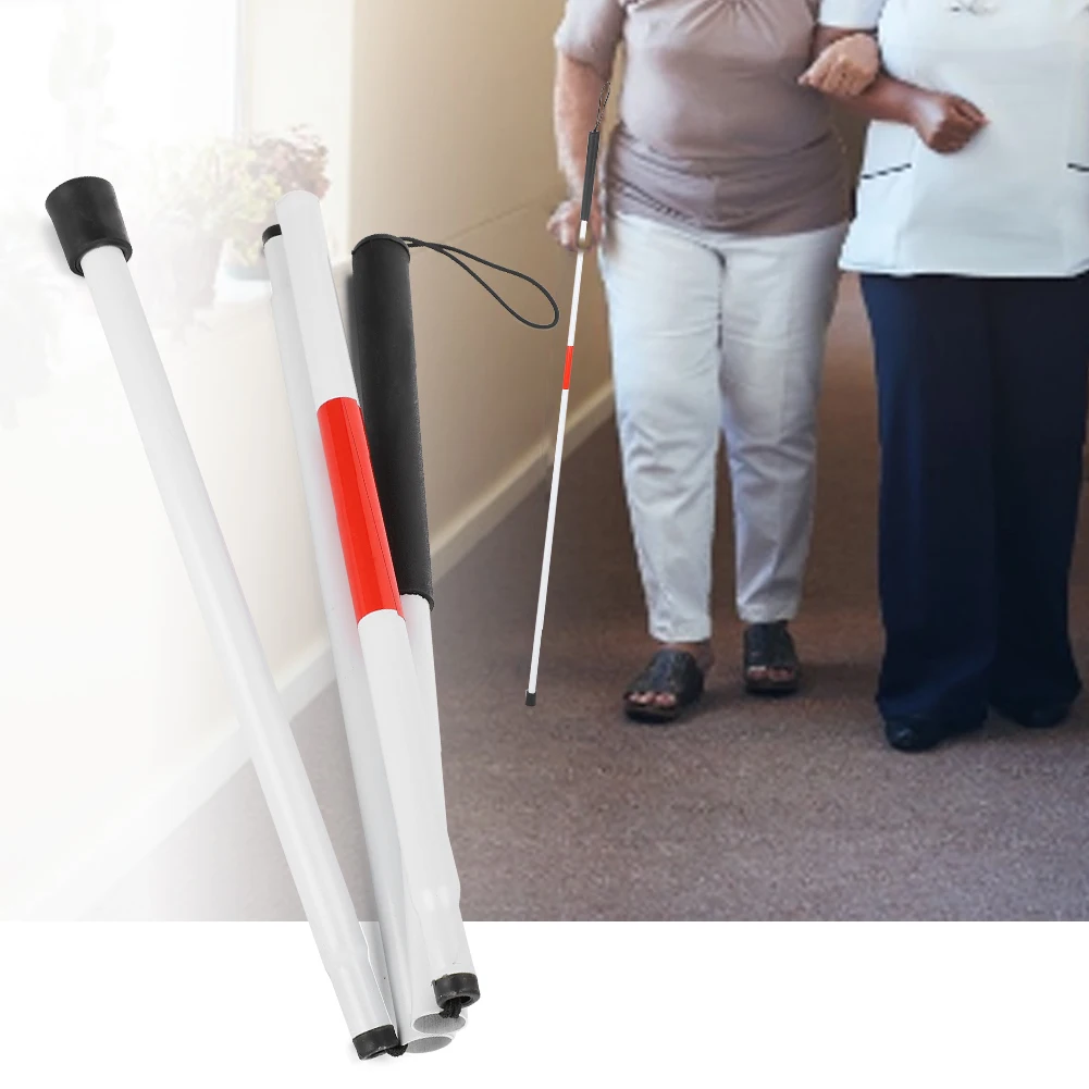 Portable Folding Blind Walking Stick Aluminum Alloy Reflective Blind Elderly Guide Cane