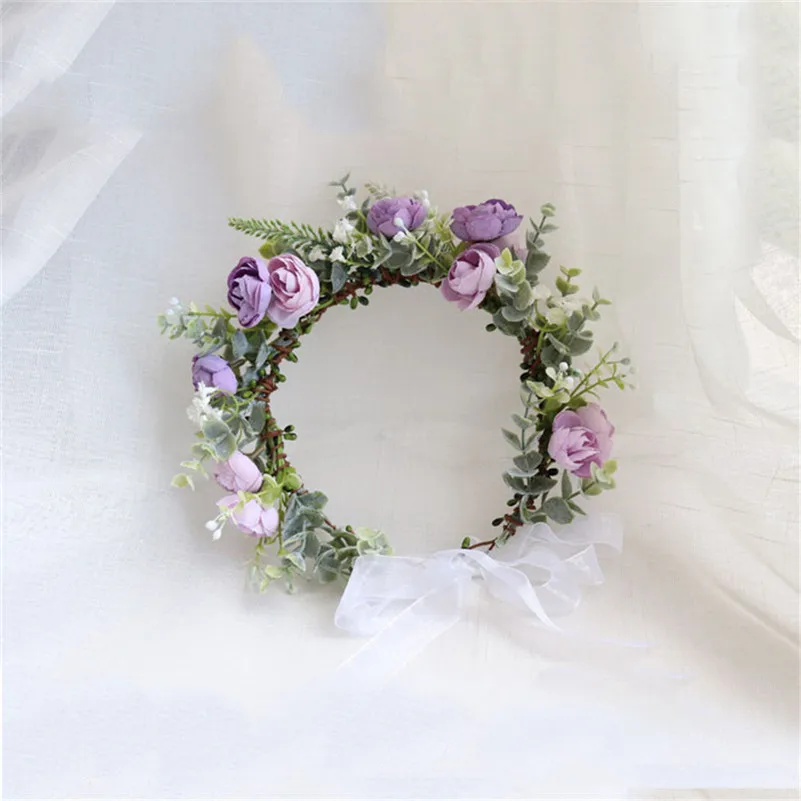 CC Flower Headbands Hairband Jewelry Wedding Hair Accessories for Women Bride Party Beach Hairwear 100% Handmade Wreath mq046