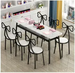 Conjunto de mesa y silla de manicura, tienda de manicura económica, pequeña red roja, MESA DE MANICURA simple, silla de manicura