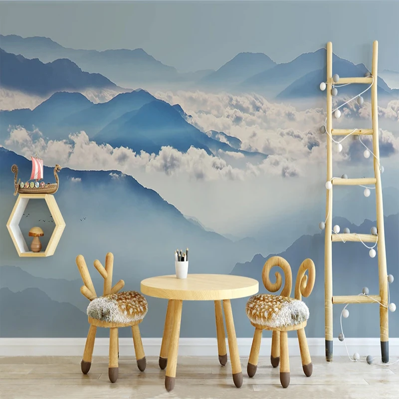 

Custom Self-Adhesive Waterproof Mural Wallpaper 3D Stereo Cloud Landscape Fresco Living Room Bedroom Papel De Parede 3D Stickers