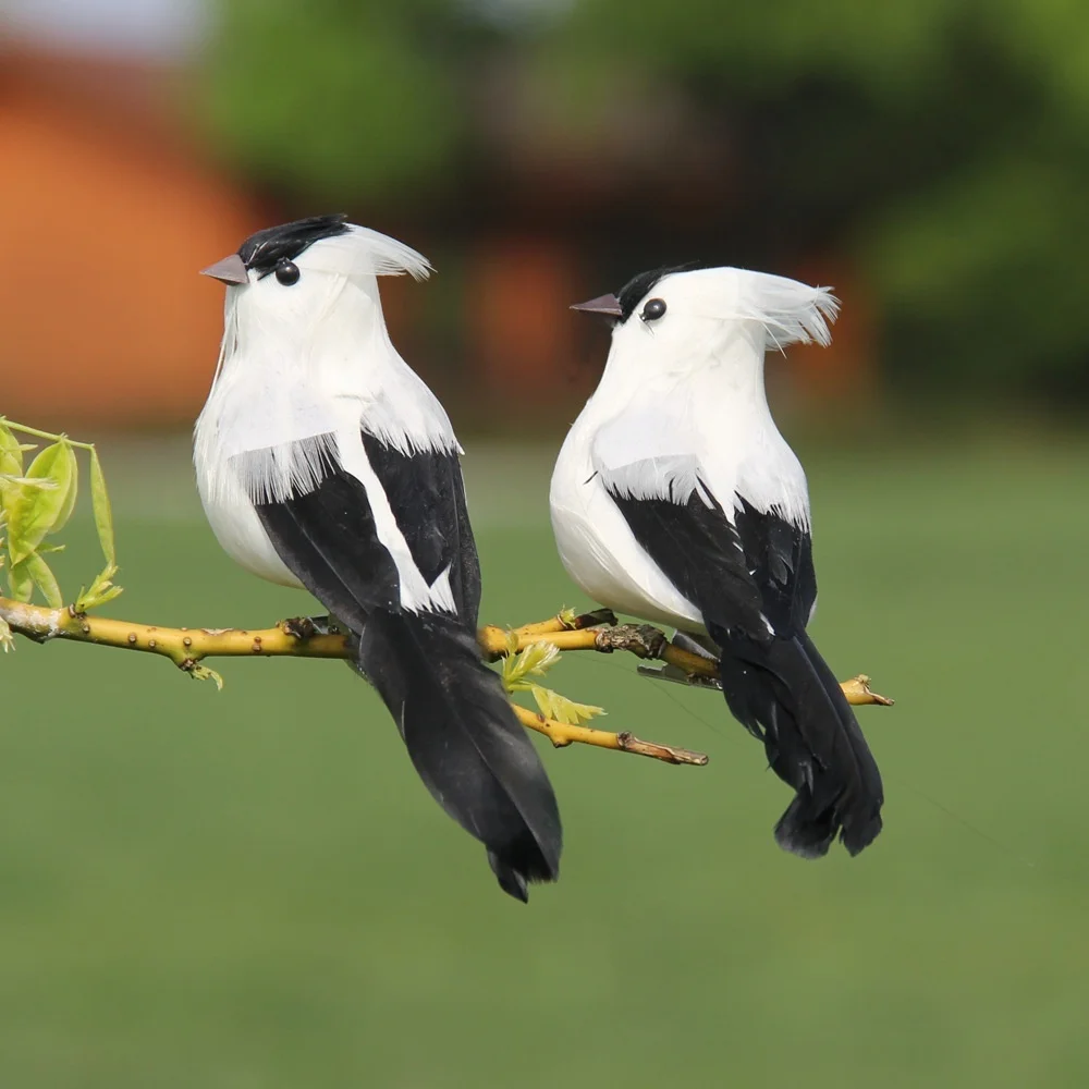 2PCS Creative Foam Feather Artificial Parrots Imitation Bird Model Home Outdoors Garden Wedding Decoration Ornament DIY Party