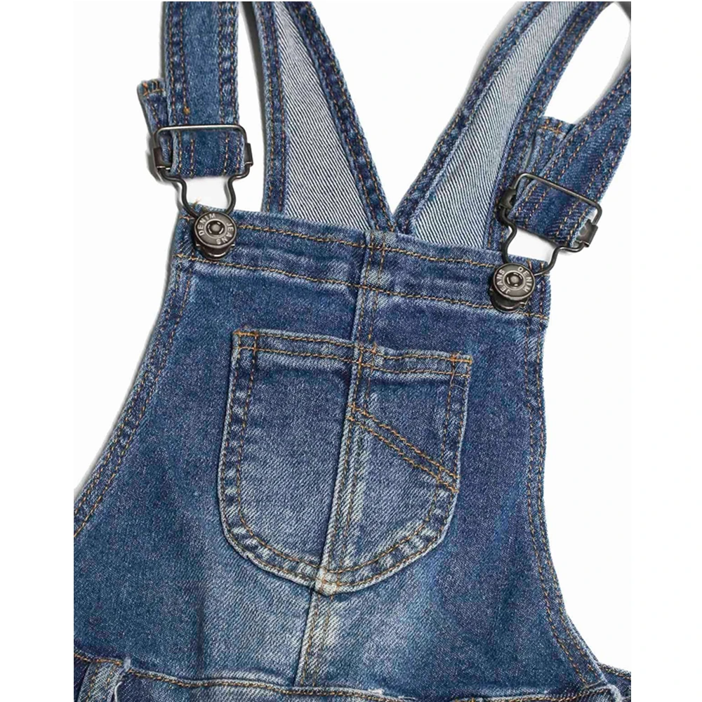 6-14T Teenager Overalls Kids Jeans Soft Stretchy Denim Boys Girls Pants Bib Suspender Trousers Children Clothing Clothes