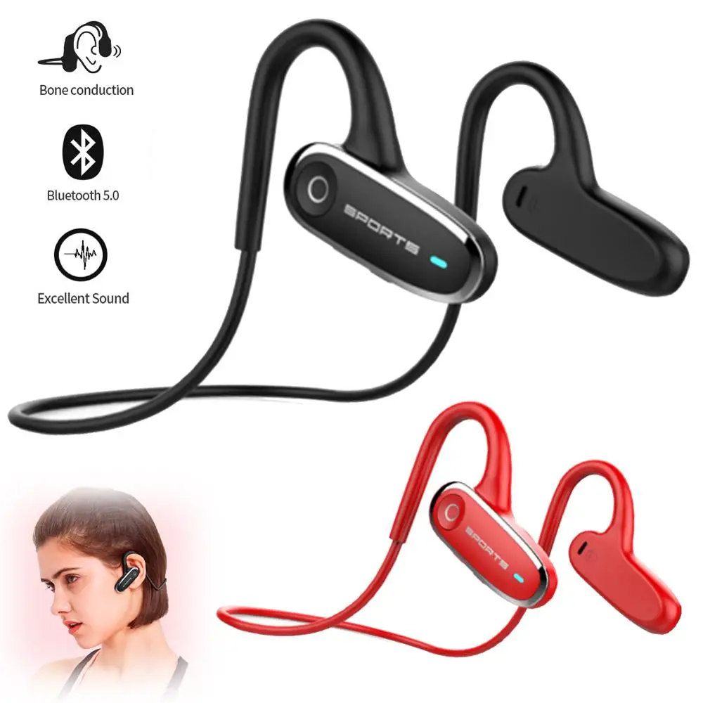 Bone Conduction Earphones Open Ear V5.0 Stereo Sound Earbud Noise Cancelling Headset with microphone Volume Control