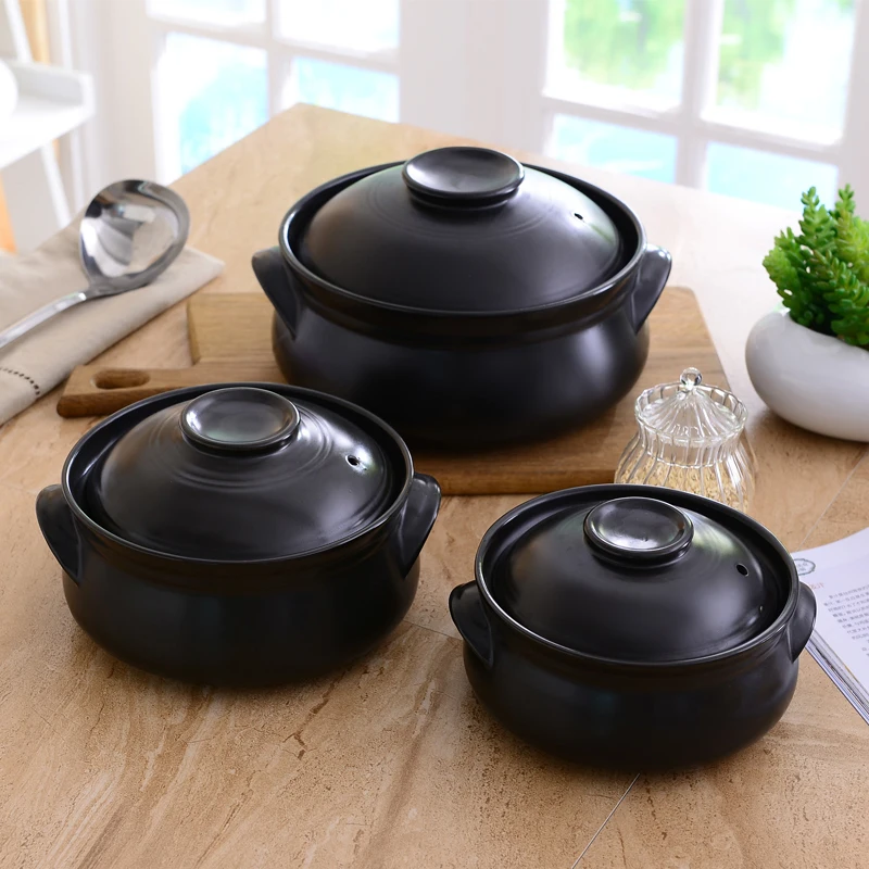 

Korean casserole stewed ceramic hot pot heat resistant soup porridge saucepan stew pan cooking pottery clay kitchen utensils