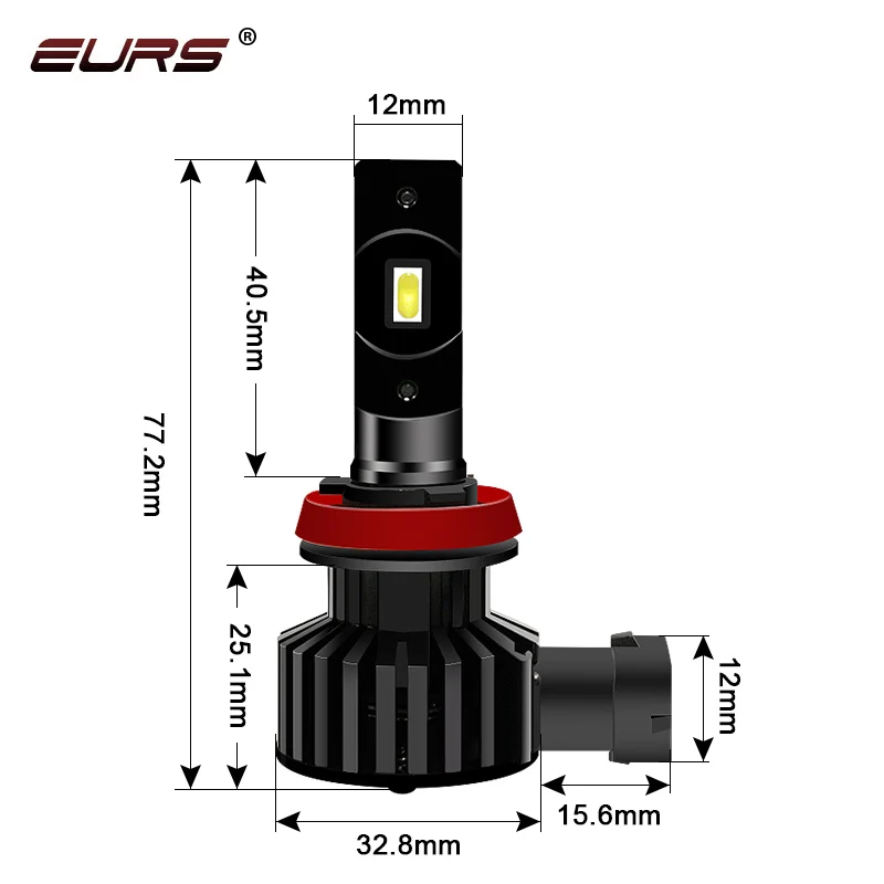 EURS H7 Fari Dell'automobile LED H11 led H1 H8 H9 H10 Mini HA CONDOTTO le luci Fendinebbia Auto Faro 6500K 9005 9006 nessun Errore Canbus HA CONDOTTO LA Lampada Lampadine