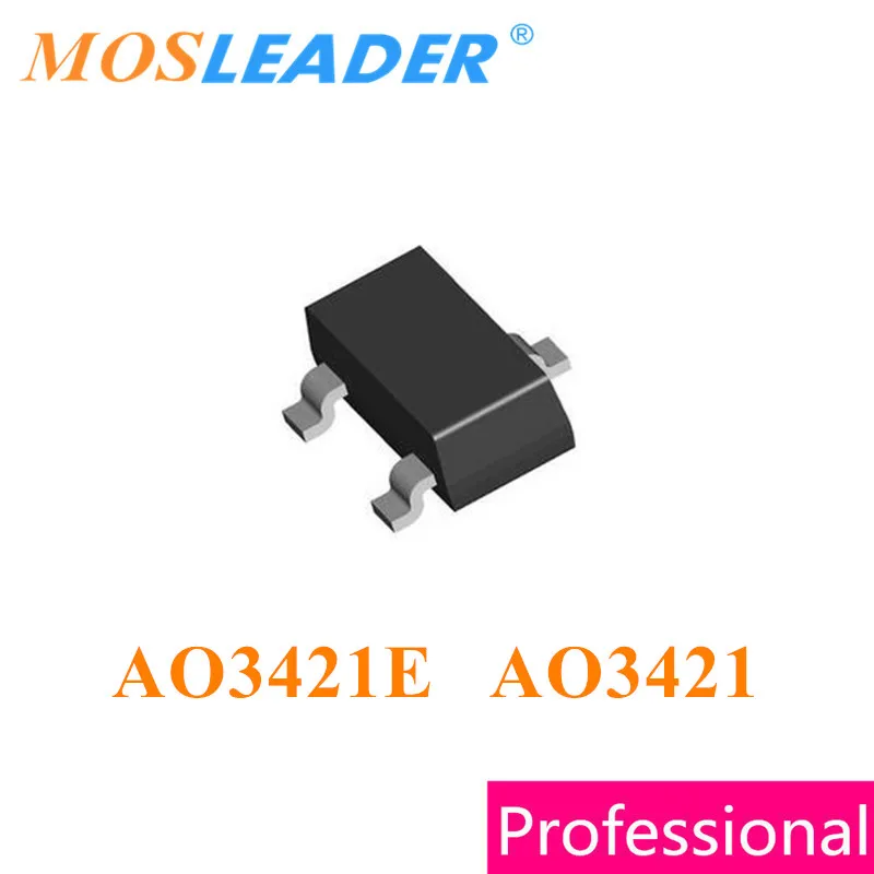 

Mosleader AO3421E AO3421 SOT23 500PCS P-Channel 30V 2.6A 3A High quality like original