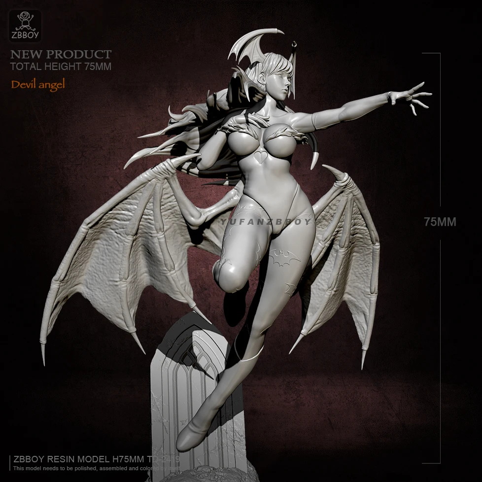 75MM Resin figure kits model angel self-assembled TD-2419