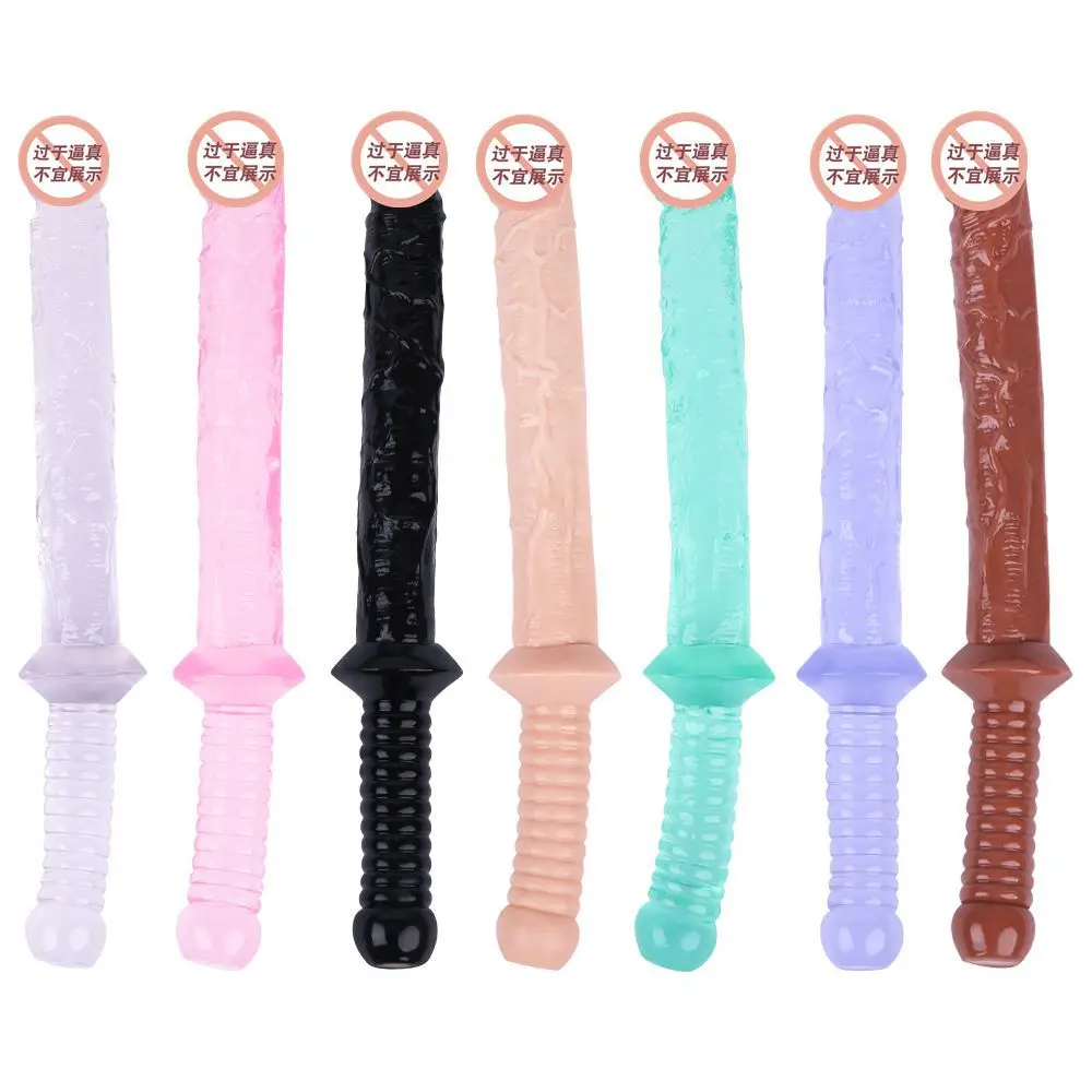 Lengthen With Handle Realistic Penis Soft Jelly G Spot Clitoris Stimulation Dildo Sex Toy For Women Female Masturbator Product