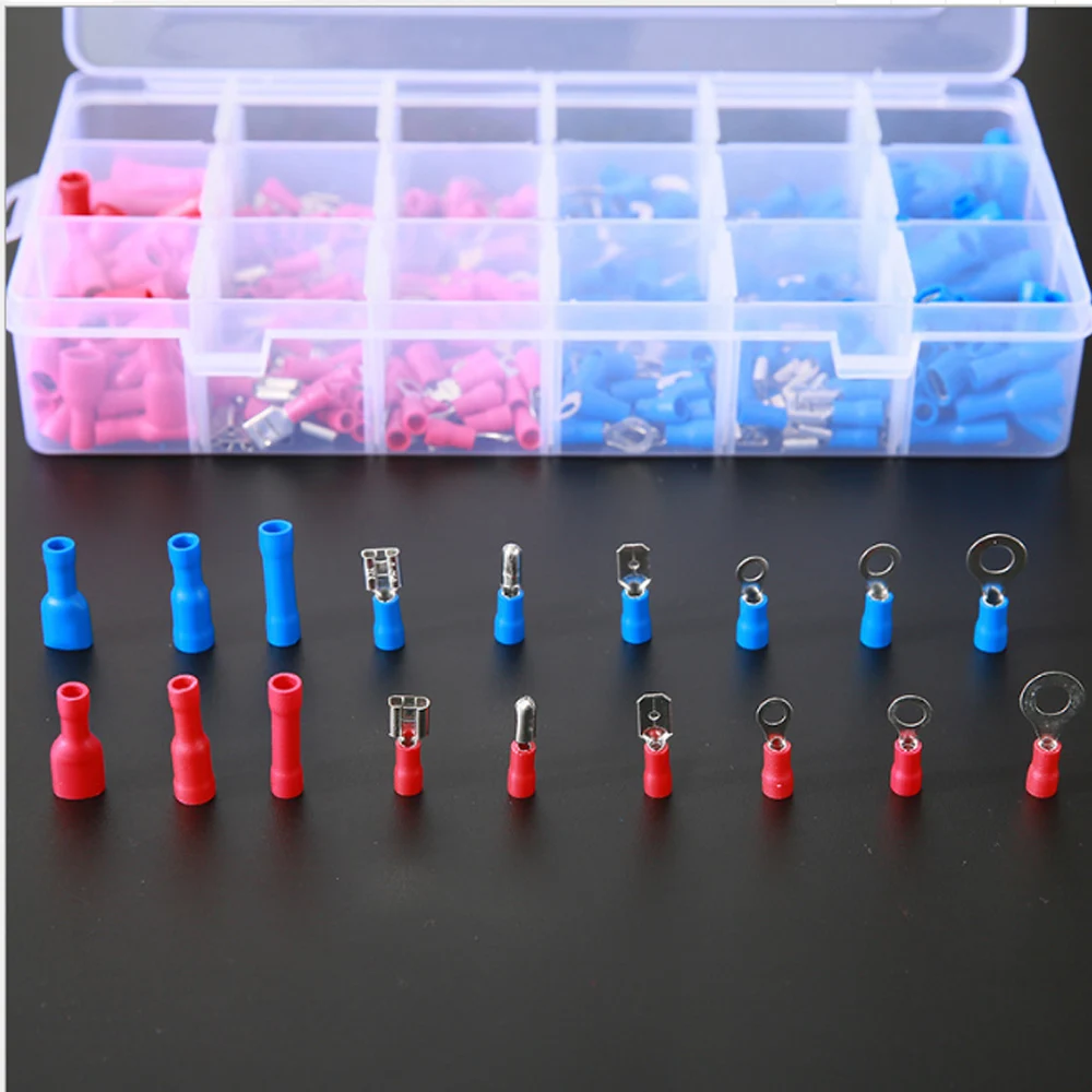 360 PCS Lntermediate Cold-Pressed Terminal Box With O-Type Shovel-Shaped Bullet Terminal Combination Insert Spring