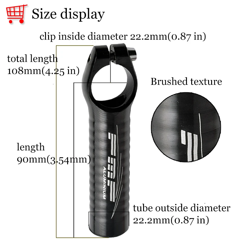 FMFXTR Bicycle Bull Horn Handlebar Wear-resistant MTB Auxiliary Handlebar Ultarlight Aluminum Alloy Bar End Cycling Part