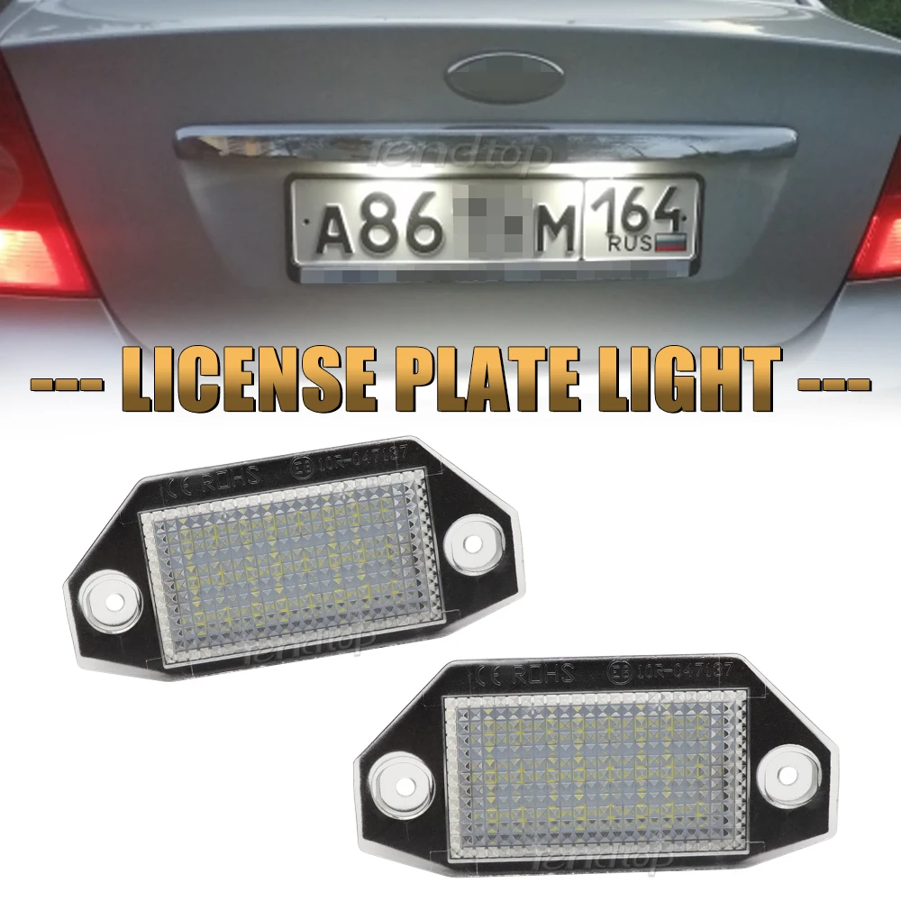 2Pcs Car Led License Number Plate Light For Ford Mondeo MK3 2000 2001 2002 2003 2004 2005 2006 2007 4/5 Door Canbus Auto Lamp