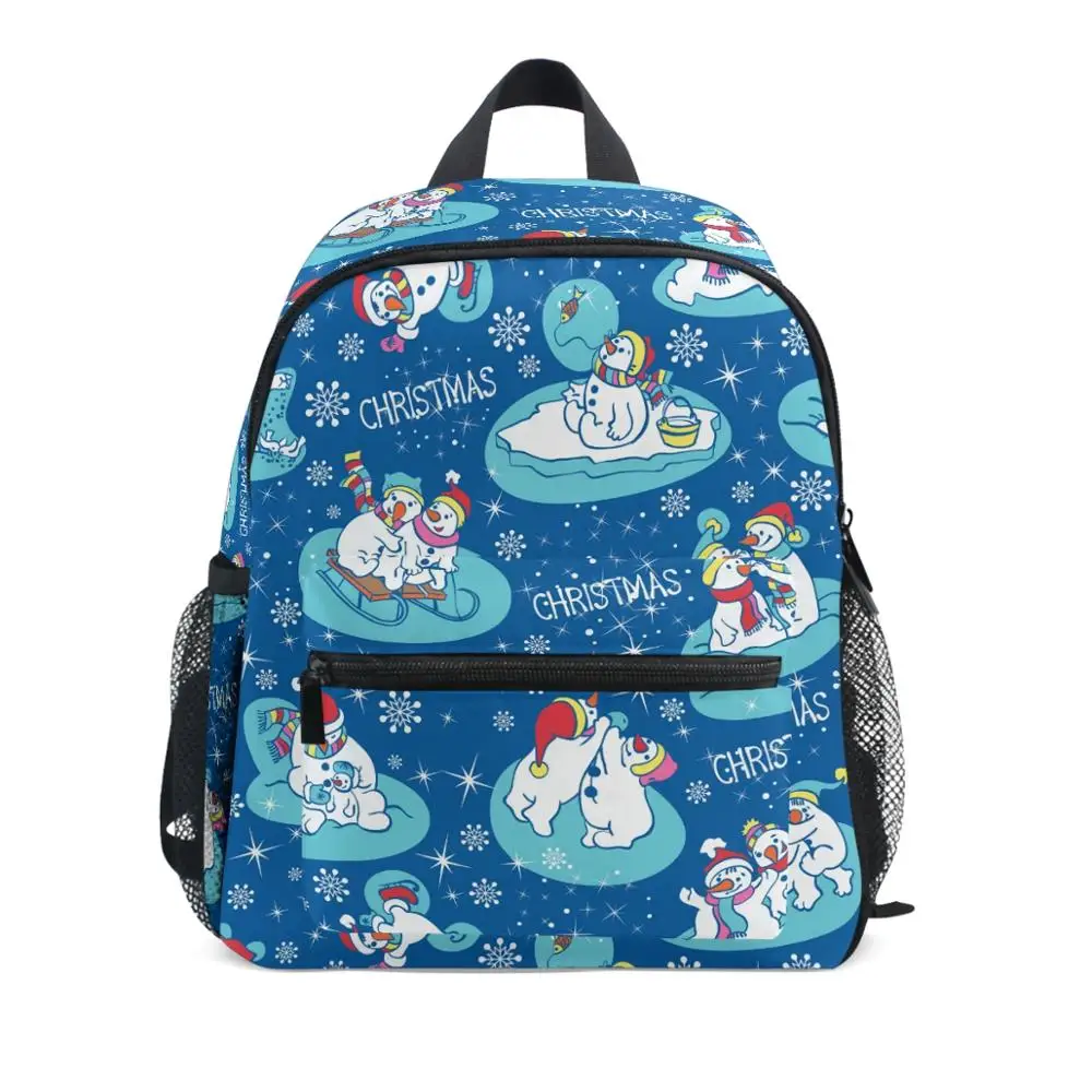 Christmas snowman Children Orthopedics School Bags Kids Backpack In Primary Schoolbag For Girls Boy Waterproof Backpacks mochila