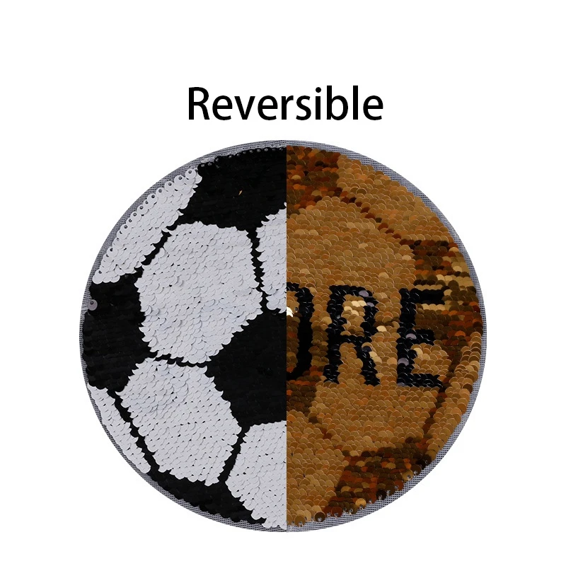 Large Football Applique reversible Sequins Score Letter Sewing Patches for Clothes DIY for girt T shirt transfers fashion Patch