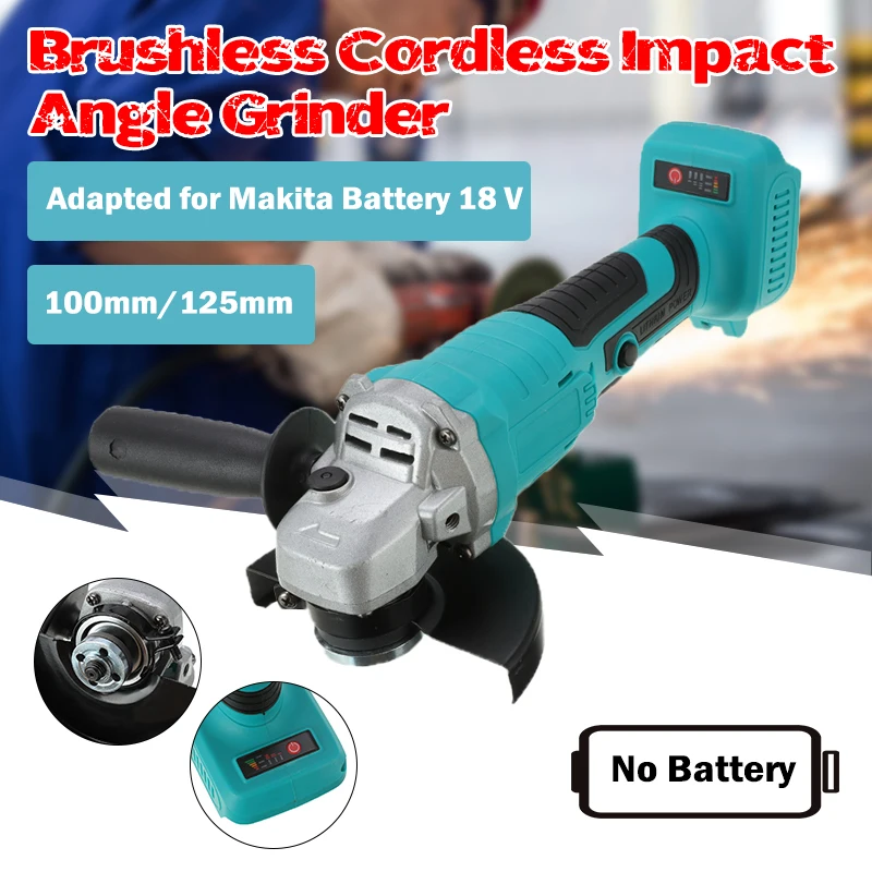 

125mm/100mm Brushless Cordless Angle Grinder Variable 4 Speed Grinder Machine Power Tool For 18V Makita Battery (Tool Only)