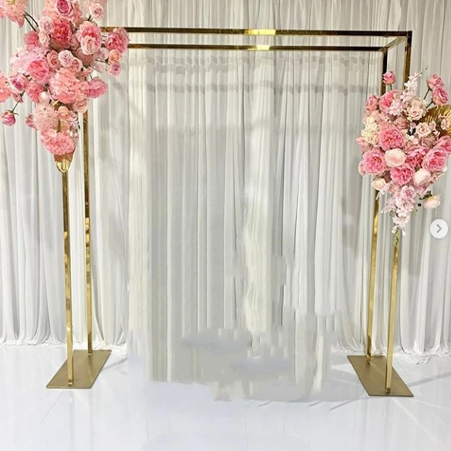 

wedding furniture gold display stainless steel wedding stage backdrop decoration yudao684