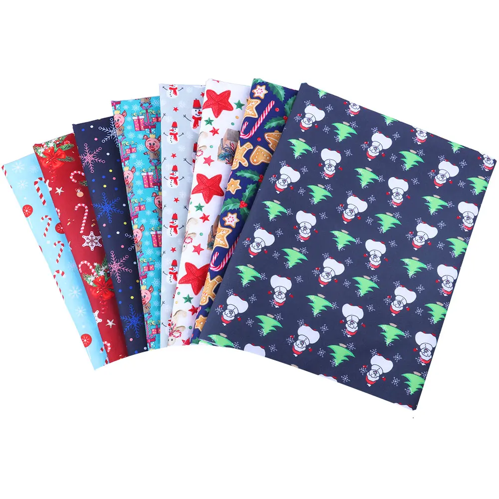 Celebration crafts polyester fabric Christmas cloth printed textile DIY140cm pieces/piece sewing clothes tablecloth quilt fabric