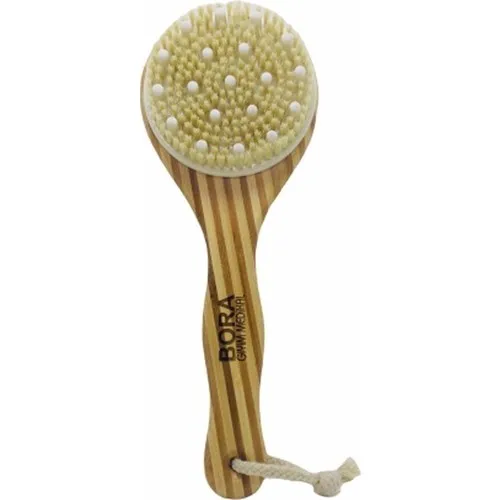 Bora Bamboo Handle Massage Cellulite + Bath Back Brush Wooden Brush