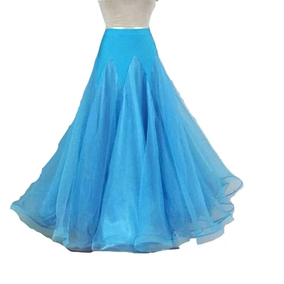 Custom Made Nieuwe Pluizige Garen Grote Schommel Rok Waltz Nationale Standaard Dans Rok Moderne Dans Sociale Dans Praktijk Rok