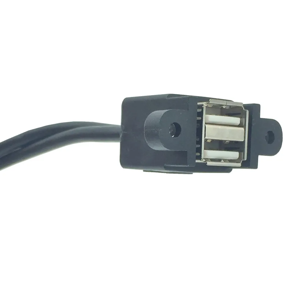 나사 패널 장착 구멍이 있는 듀얼 USB 2.0 암수 연장 케이블, 0.25m, 0.5m