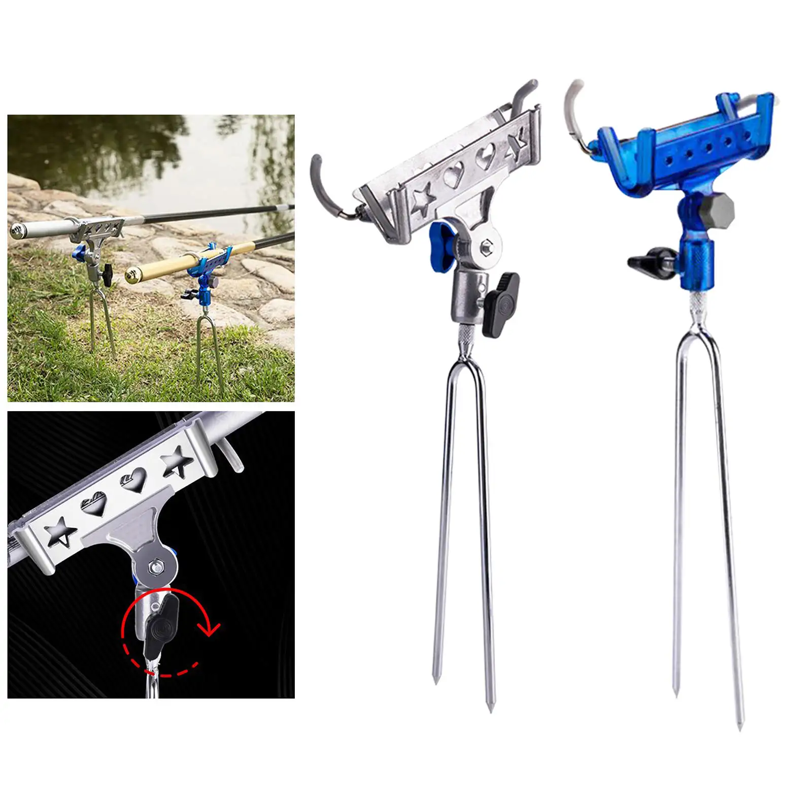 Picture 4: Travel Automatic Fishing Rod Holder Rack Ground Stake Stand Fish Pole Bracket Supplies Tool Adjustable Sensitivity AntiRust
