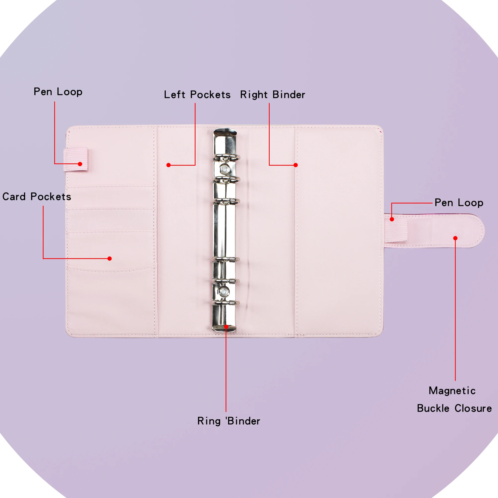 A5 A6 Laser Binder Budget Planner Refillable Notebook Covers 6 Holes Binder Pockets PVC Zipper Money Saving Envelope Budget