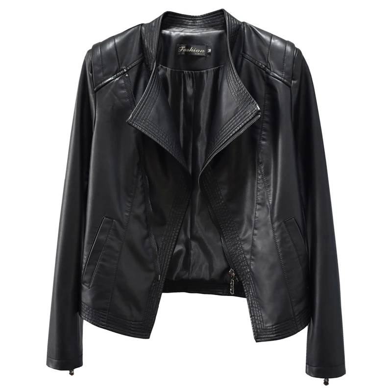 Leather Jacket Women Spring Autumn Clothing Slim Motorcycle PU Leather Jacket Women Leather Coat Short Zipper 2030