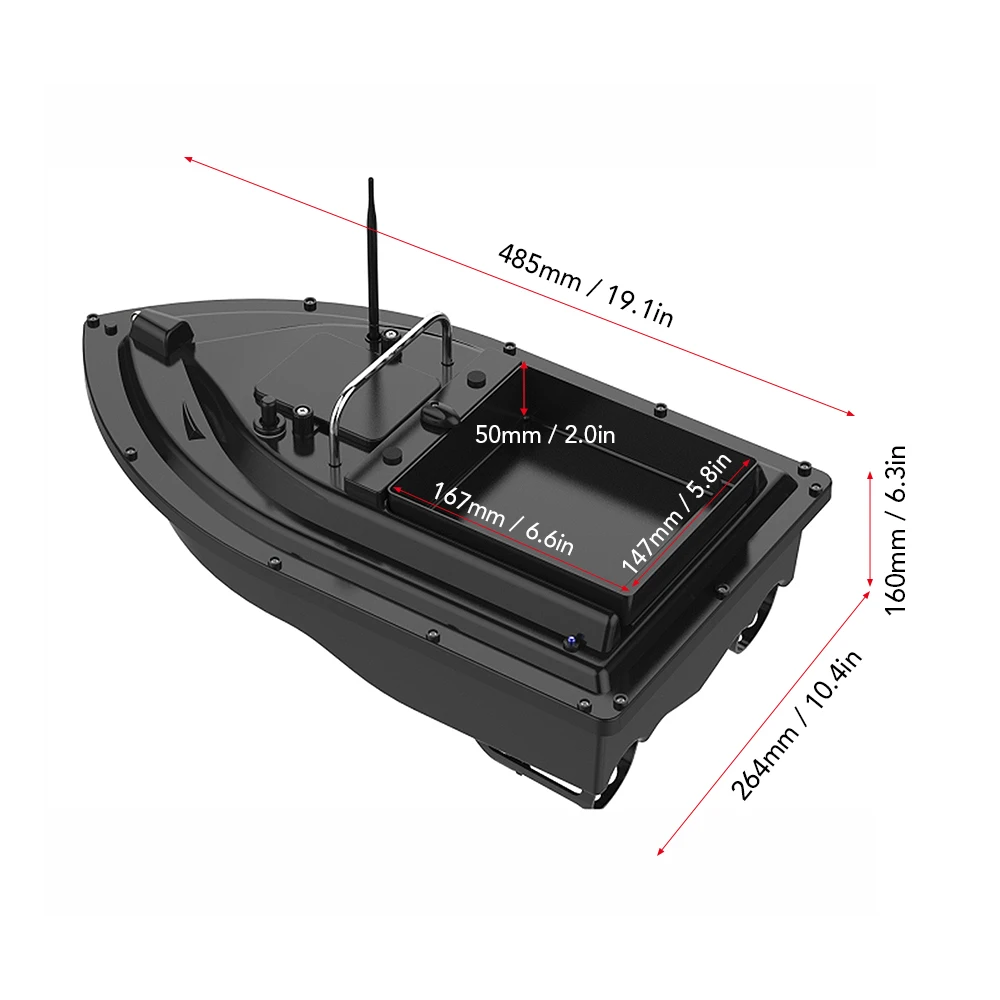 D16 Wireless Remote Control Fishing Bait Boat Fishing Feeder Fish Finder Device 430-540 yards Remote Range Big Bait Containers