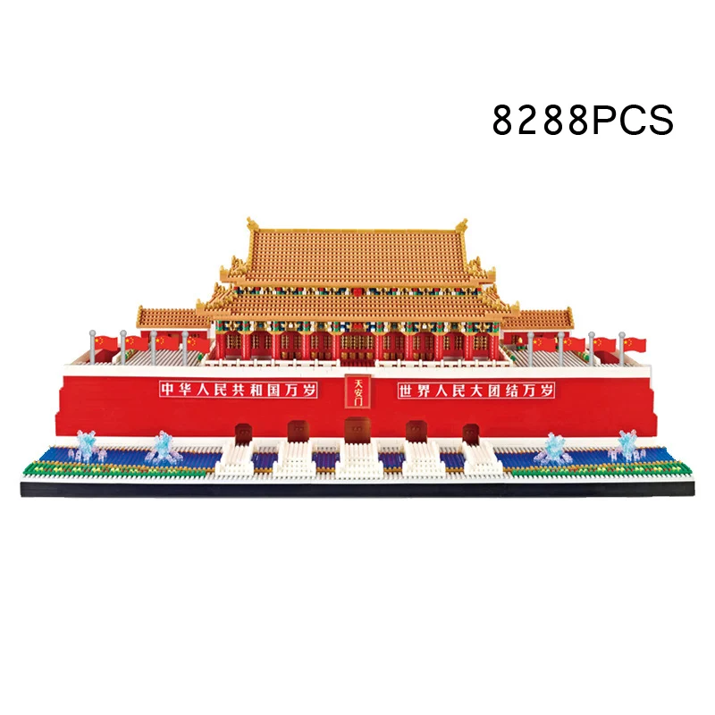 

World Famous Historical Architecture TiananMen Micro Diamond Block China Beijing Tianan Men Model Brick Nanobrick Toy Collection