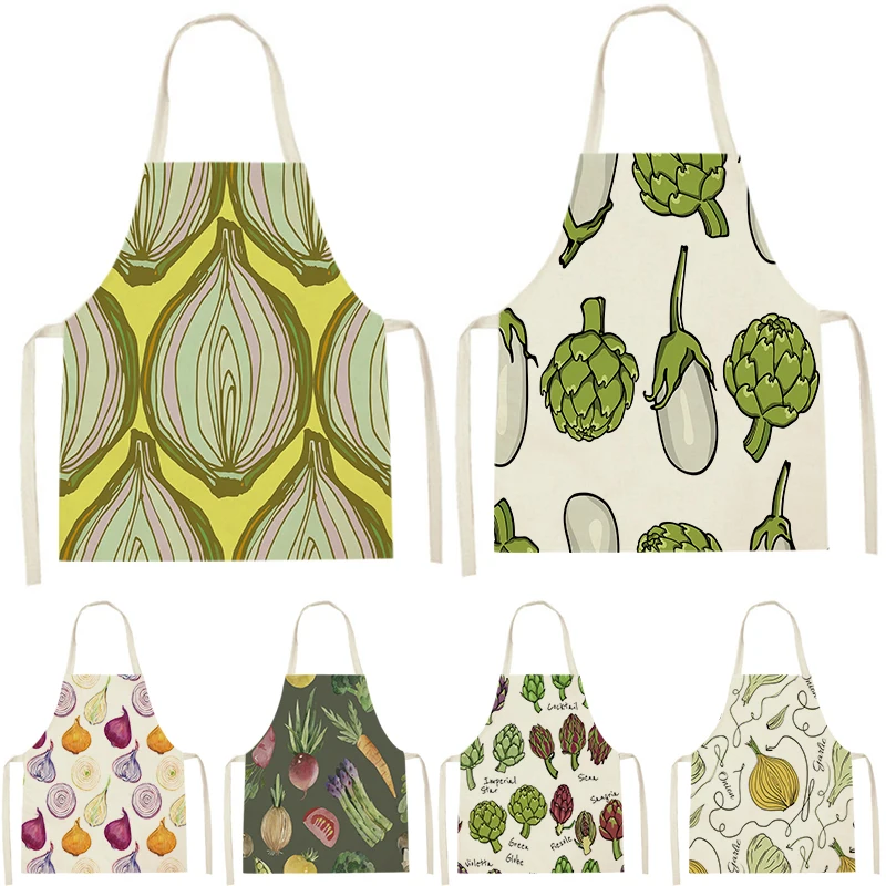 

Fresh Vegetables Tomatoes Carrots Adult Kids Bib Family Cooking Bakery Shop Cleaning Apron Kitchen Accessories 68*55 Cm Delantal