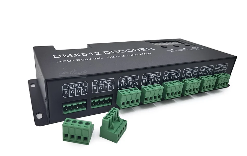 Imagem -02 - Dmx 512 Decodificador com Display Digital Escurecimento Driver Rgbw 24ch Led Decodificador Controlador para Fita Tira Luz Dc5v24v 24 Canal