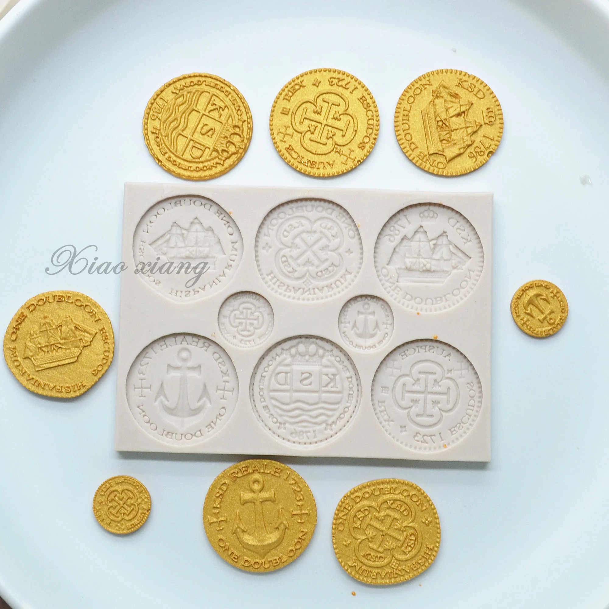 3D Pirate Golds Silicone Molds Kitchen Baking Tools DIY Cake Pastry Fondant Moulds Dessert Chocolate Lace Decoration Supplies