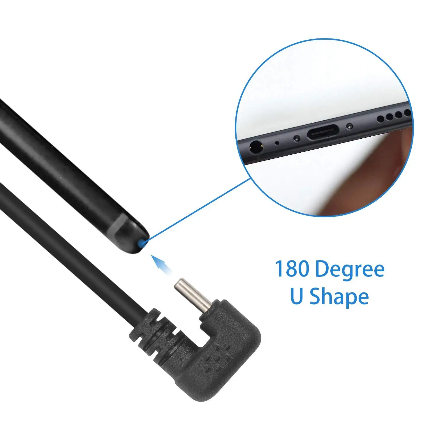 USB 3.1 유형 C 180 도 각도 U 모양 남성 5 핀/웨이 볼트 나사 실드 터미널 USB-C 플러그 형 어댑터 케이블