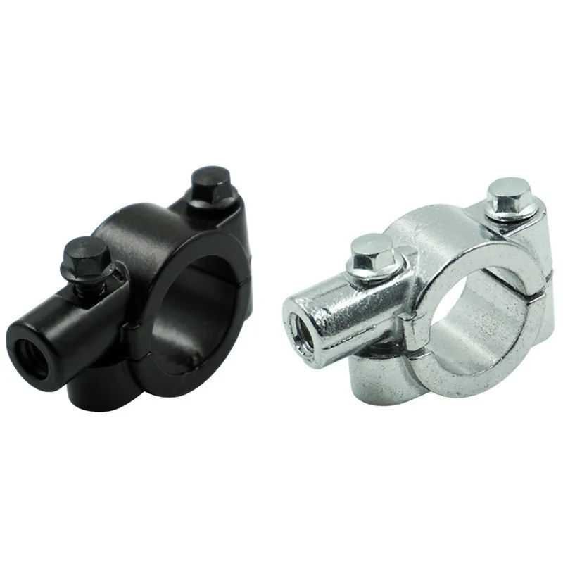 

1Pair 22MM 25MM Motorcycle Handlebar Bracket Clamp M8 M10 Thread Rear View Mirror Holder Clamp Adapter Mirror Mount Black Silver