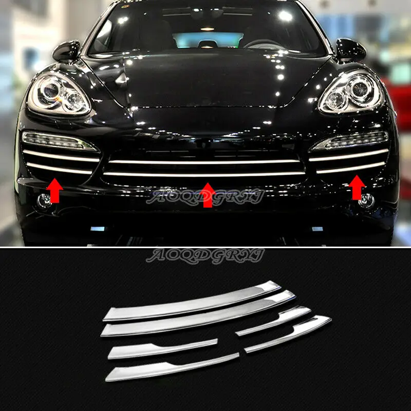 

Накладка на решетку радиатора, для Porsche Cayenne 2011-2014, АБС-пластик, хромированная, для модификации автомобиля, автозапчасти