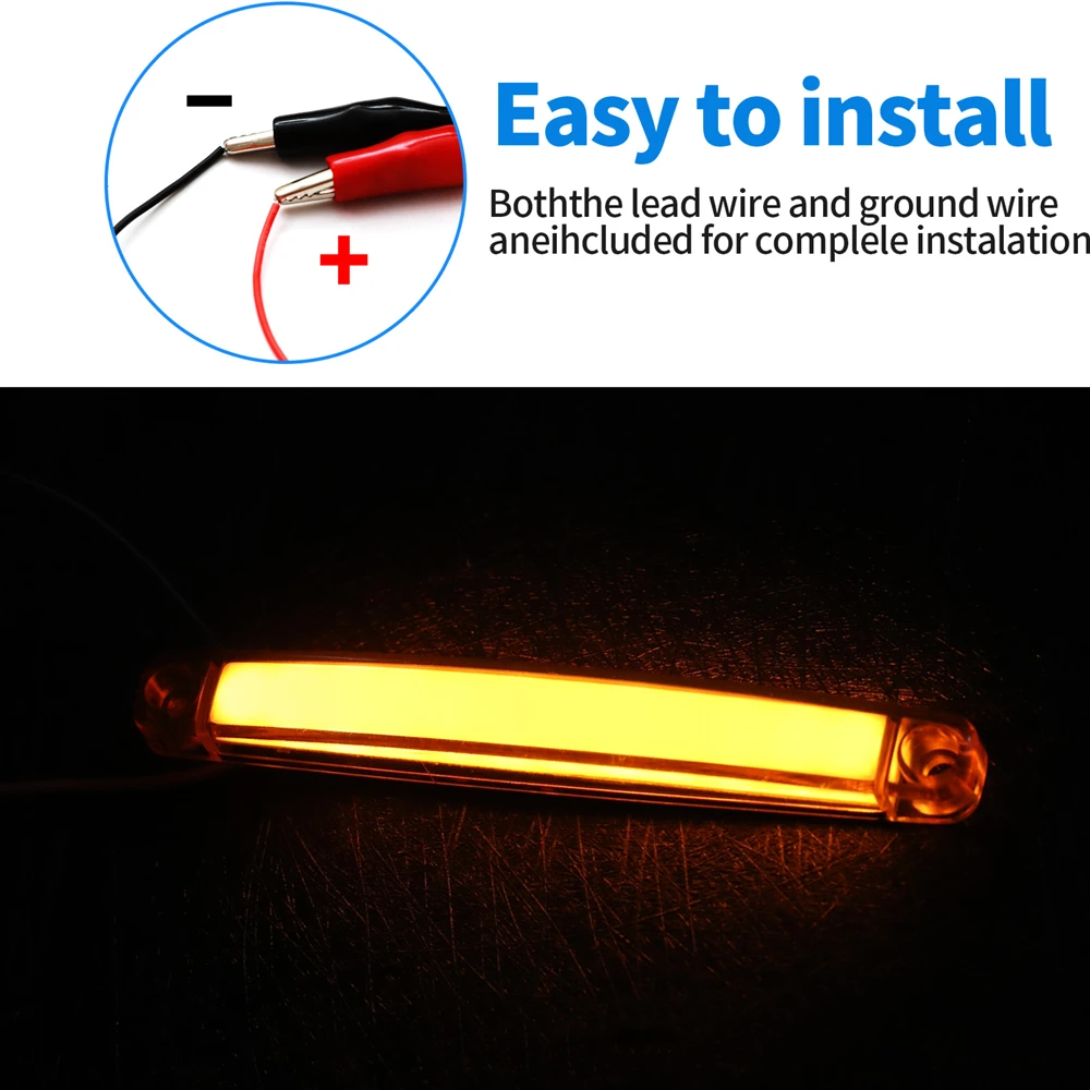 10PCS Side Marker Light 12v 24v LED Truck Lighting Parking Side Lights Orange Marker Lamps Trailer Truck Marker Lights