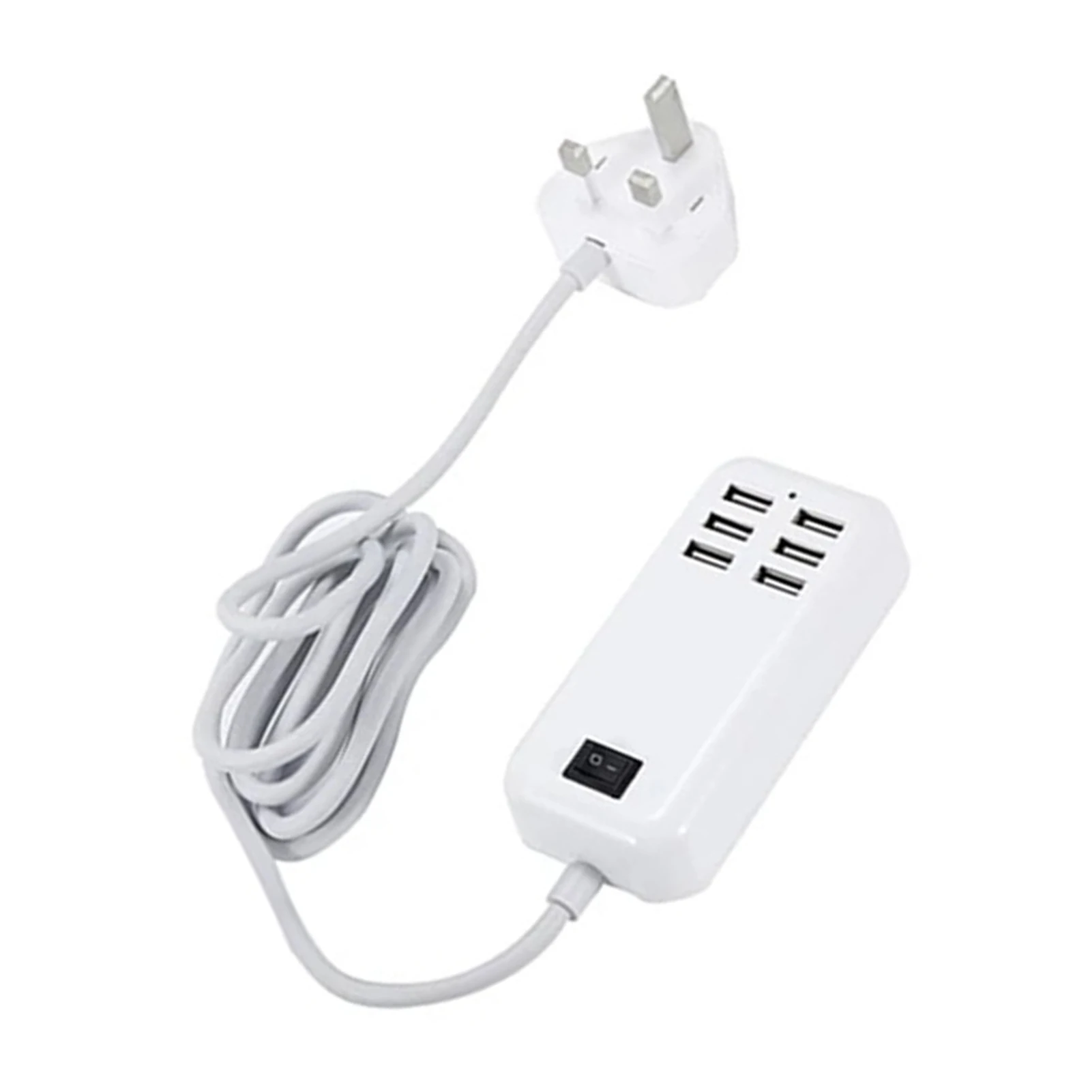 6 Port Portable Usb Hub Desktop Wall Charger Ac Power Adapter Eu Plug Us Plug Slots Opladen Extension Socket Outlet met Schakelaar